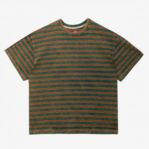 Футболка МЕЧ Striped Washed Green/Sepia