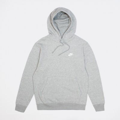 Толстовка Nike Sportswear Club Fleece Hoodie Dark Grey Heather/Matte Silver/White (BV2654-063)