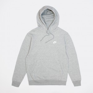 Толстовка Nike Sportswear Club Fleece Hoodie Dark Grey Heather/Matte Silver/White (BV2654-063)