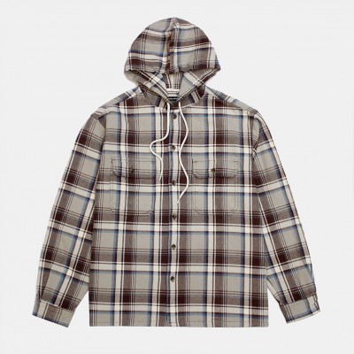 Рубашка Morata Tolkien Hooded Plaid Shirt Creamy White Grid (251090)