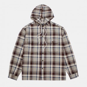Рубашка Morata Tolkien Hooded Plaid Shirt Creamy White Grid (251090)
