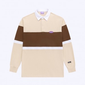 Рубашка YMKASHIX Rugby Beige/Brown/White